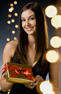 woman with gift